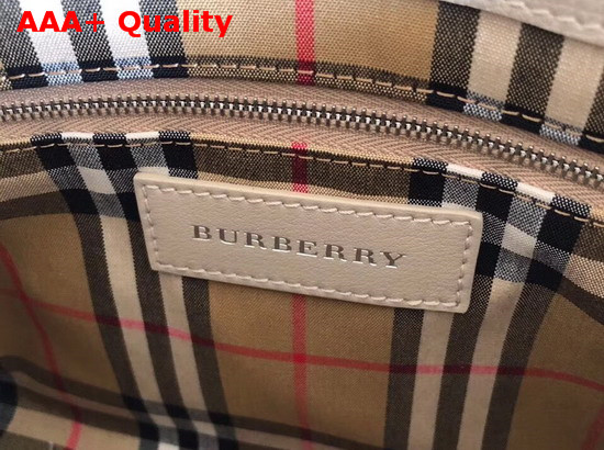 Burberry Small Banner in Leather and Vintage Check Limestone Replica