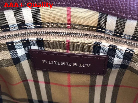 Burberry Small Banner in Leather and Vintage Check Mahogany Red Replica