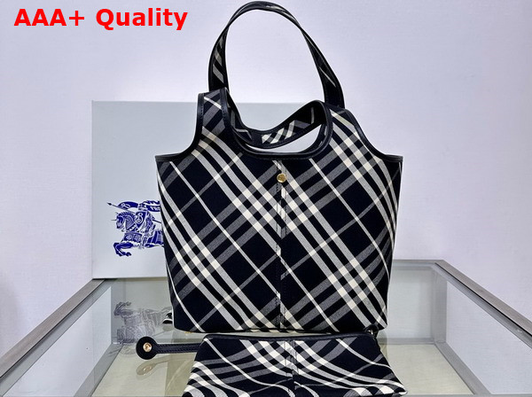 Burberry Small Check Shoulder Bag Black Calico Replica