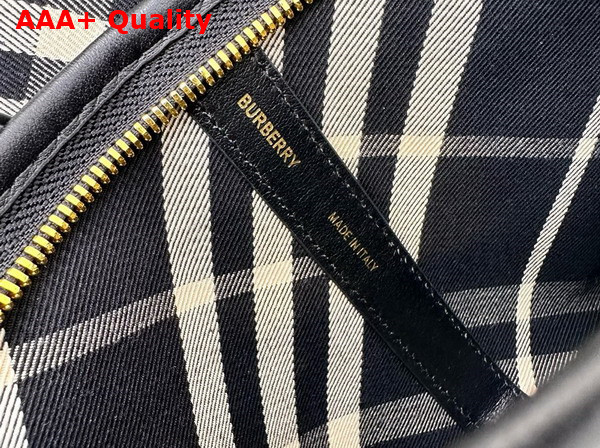 Burberry Small Check Shoulder Bag Black Calico Replica