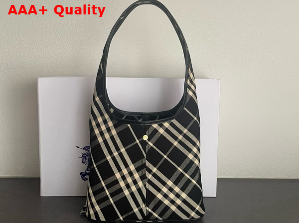 Burberry Small Check Shoulder Bag Black and Calico Replica