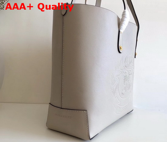 Burberry Small Embossed Crest Leather Tote in Beige Replica