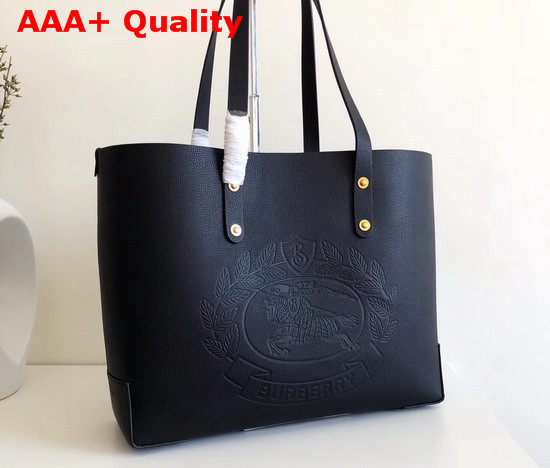 Burberry Small Embossed Crest Leather Tote in Black Replica