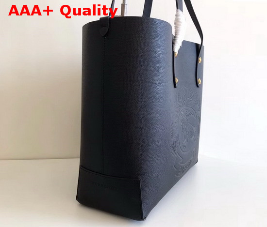 Burberry Small Embossed Crest Leather Tote in Black Replica