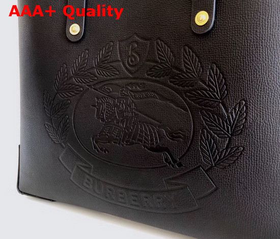 Burberry Small Embossed Crest Leather Tote in Black Replica