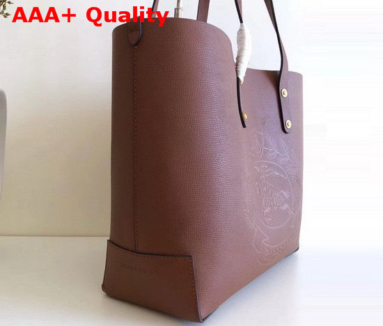 Burberry Small Embossed Crest Leather Tote in Brown Replica