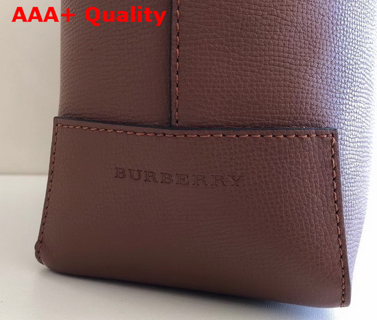 Burberry Small Embossed Crest Leather Tote in Brown Replica