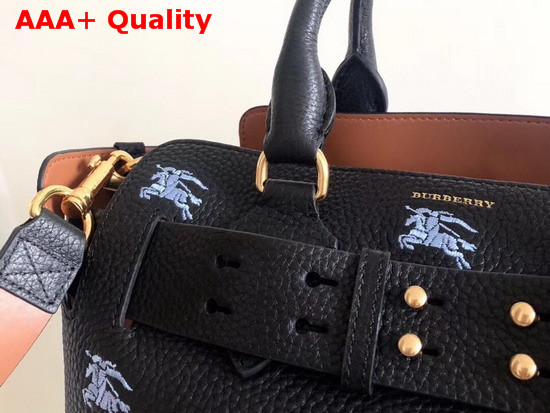 Burberry Small Equestrian Knight Leather Belt Bag Black Replica