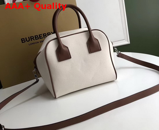 Burberry Small Horseferry Print Canvas Cube Bag in Beige Replica