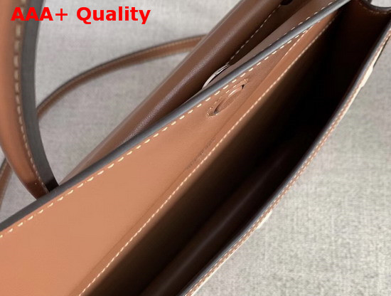 Burberry Small Horseferry Print Title Bag with Pocket Details Natural and Malt Brown Replica