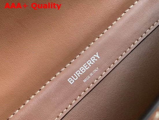 Burberry Small Horseferry Print Title Bag with Pocket Details Natural and Malt Brown Replica