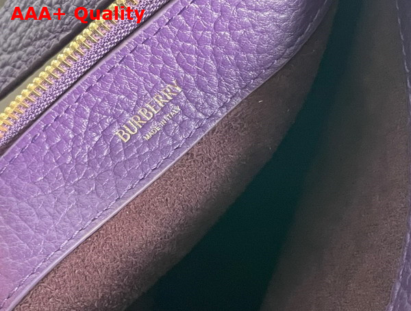 Burberry Small Knight Bag in Purple Grainy Calf Leather Replica