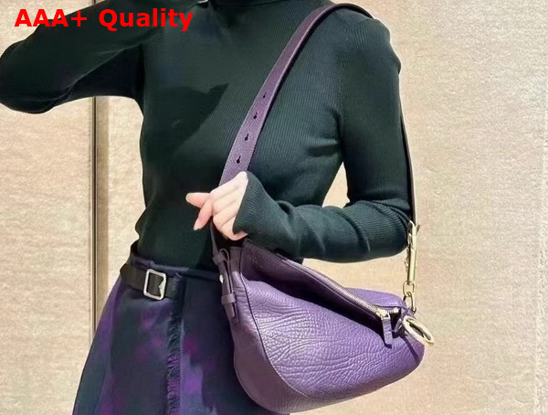 Burberry Small Knight Bag in Purple Grainy Calf Leather Replica