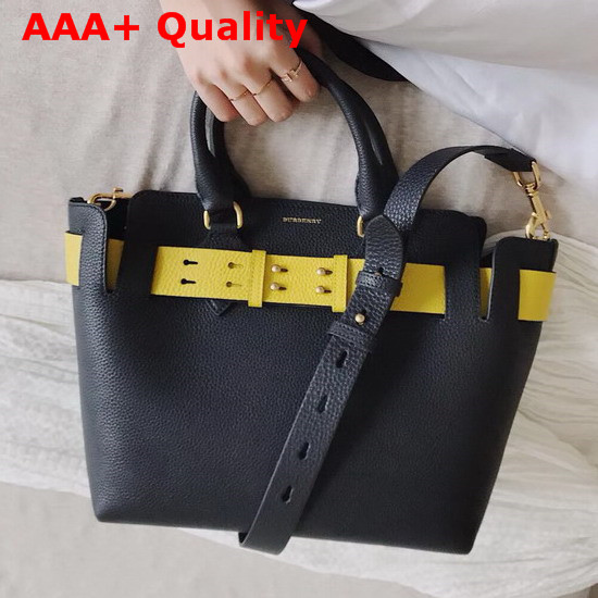 Burberry Small Leather Belt Bag Black and Yellow Replica