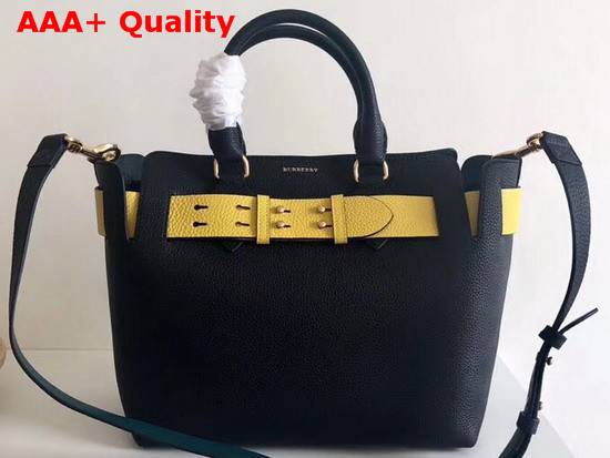 Burberry Small Leather Belt Bag Black and Yellow Replica