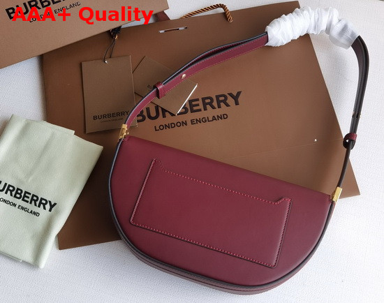 Burberry Small Leather Olympia Bag in Burgundy Replica