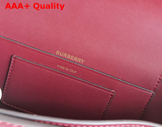 Burberry Small Leather Olympia Bag in Burgundy Replica