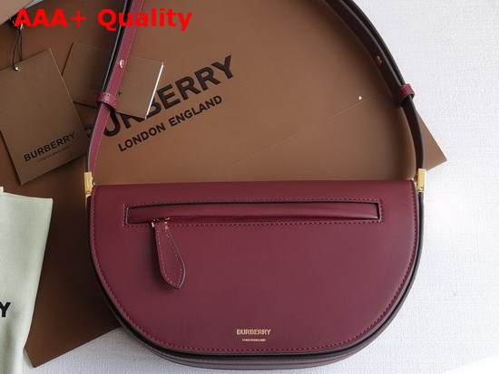 Burberry Small Leather Olympia Bag in Burgundy Replica