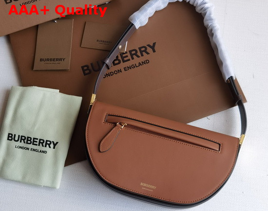 Burberry Small Leather Olympia Bag in Warm Tan Replica