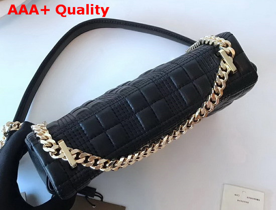 Burberry Small Quilted Check Lambskin Lola Bag in Black Replica