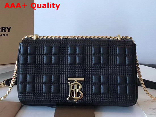 Burberry Small Quilted Check Lambskin Lola Bag in Black Replica