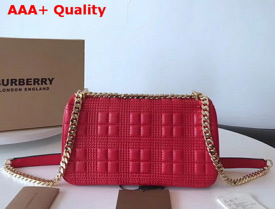 Burberry Small Quilted Check Lambskin Lola Bag in Bright Red Replica