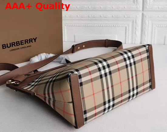 Burberry Small Vintage Check Society Top Handle Bag Archive Beige Tan Replica