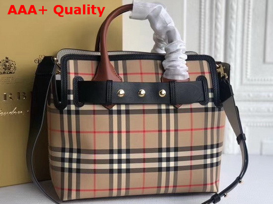 Burberry Small Vintage Check Triple Stud Belt Bag Archive Beige Replica