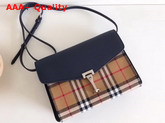 Burberry Small Vintage Check and Leather Crossbody Bag Regency Blue Replica