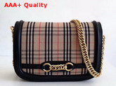 Burberry The 1983 Check Link Bag with Leather Trim Black Replica