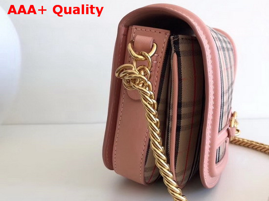 Burberry The 1983 Check Link Bag with Leather Trim Peach Replica