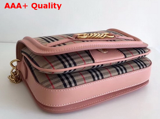 Burberry The 1983 Check Link Bag with Leather Trim Peach Replica