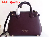 Burberry The Small Banner in Leather and House Check Mahogany Red Replica