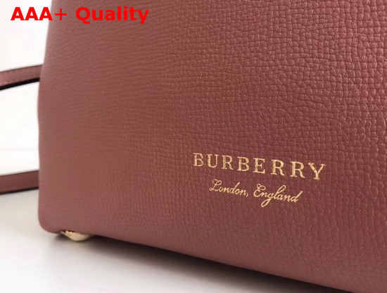 Burberry The Small Banner in Leather and House Check Mauve Pink Replica