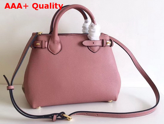 Burberry The Small Banner in Leather and House Check Mauve Pink Replica