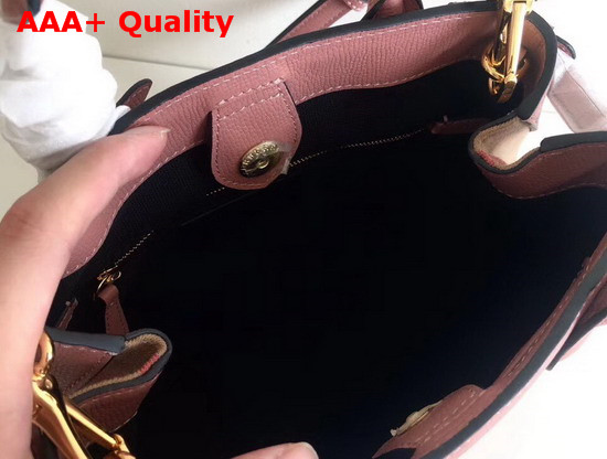 Burberry The Small Banner in Leather and House Check Mauve Pink Replica