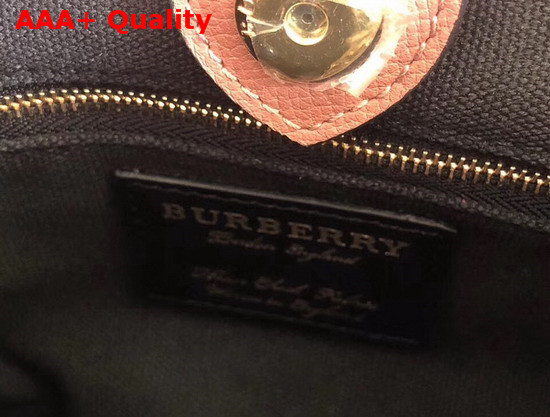 Burberry The Small Banner in Leather and House Check Mauve Pink Replica