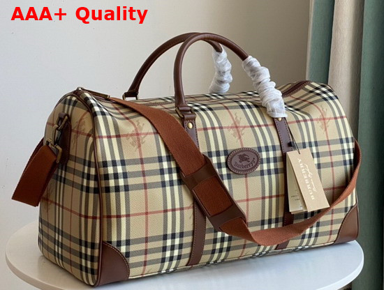 Burberry Vintage Check Canvas Holdall in Beige Replica