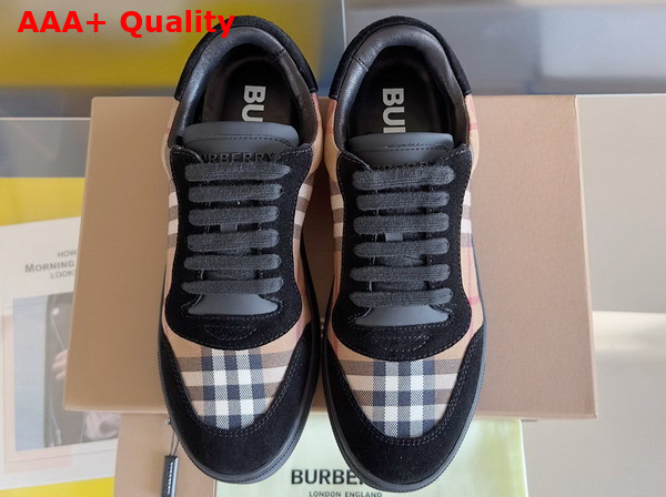 Burberry Vintage Check Cotton and Suede Sneakers in Brich Brown for Men Replica