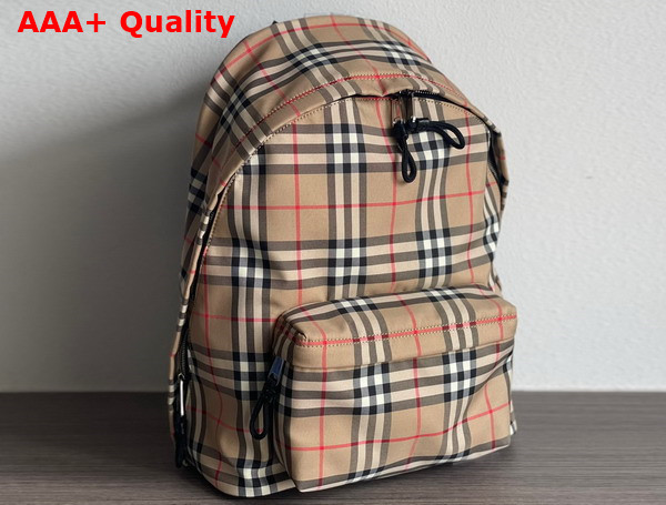 Burberry Vintage Check Nylon Backpack Archive Beige Replica