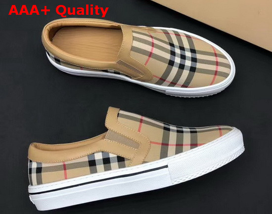 Burberry Vintage Check Slip On Sneakers Archive Beige Replica