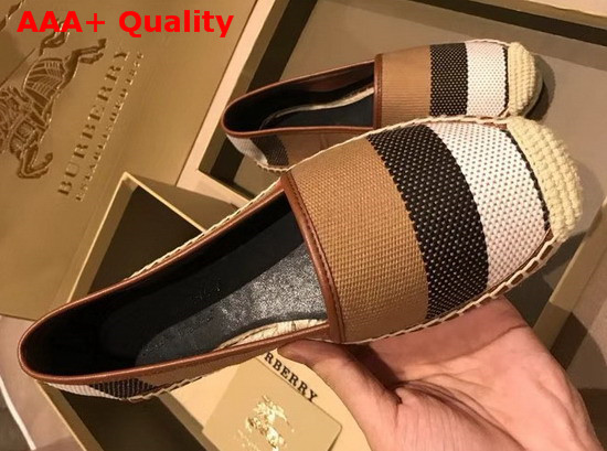 Burberry Vintage Check and Leather Espadrilles Antique Yellow Replica