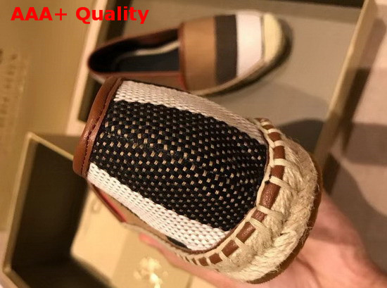 Burberry Vintage Check and Leather Espadrilles Antique Yellow Replica