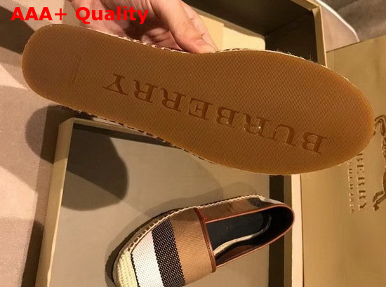 Burberry Vintage Check and Leather Espadrilles Antique Yellow Replica