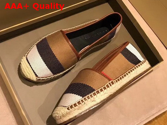 Burberry Vintage Check and Leather Espadrilles Antique Yellow Replica