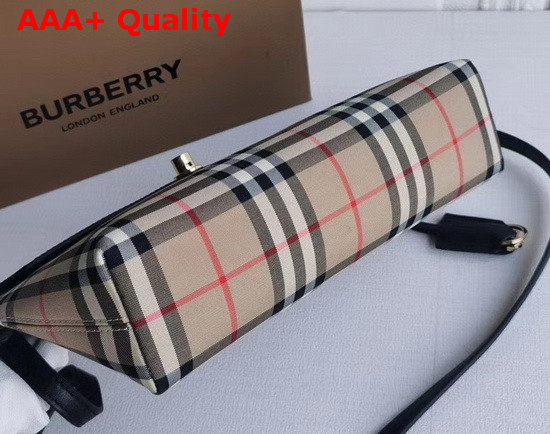 Burberry Vintage Check and Leather Society Clutch Archive Beige Black Replica