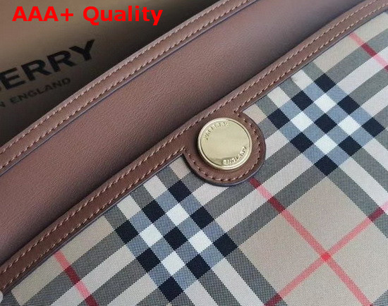 Burberry Vintage Check and Leather Society Clutch Archive Beige Tan Replica