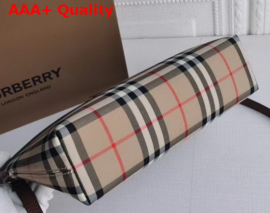 Burberry Vintage Check and Leather Society Clutch Archive Beige Tan Replica