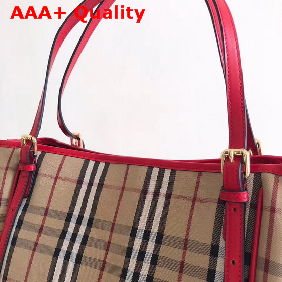 Burberry Vintage Check and Leather Tote Bag Red Replica