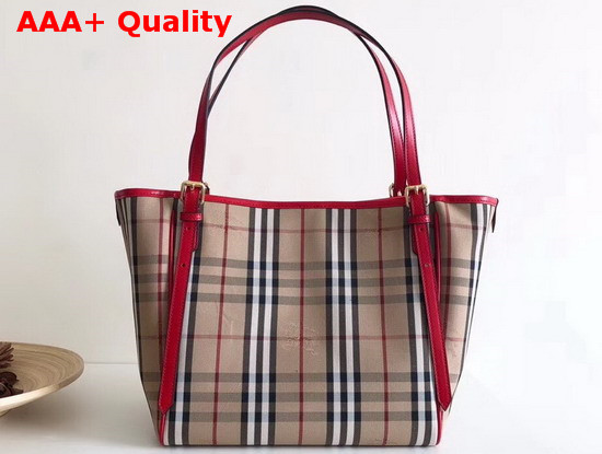 Burberry Vintage Check and Leather Tote Bag Red Replica